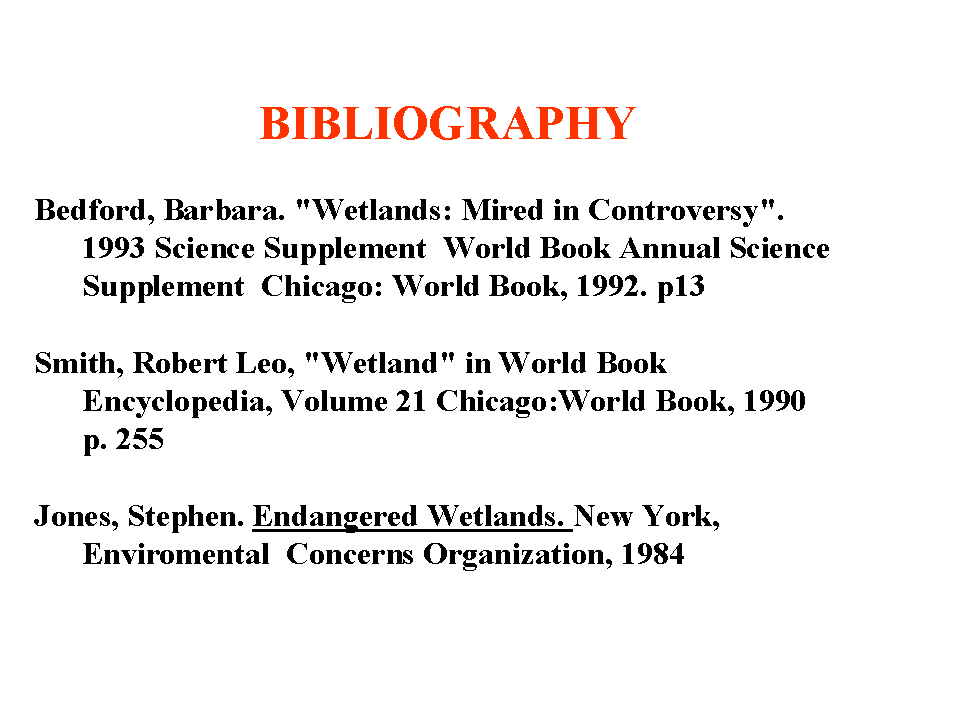 Bibliography outline