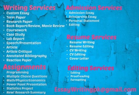 Dissertation writing services in pakistan