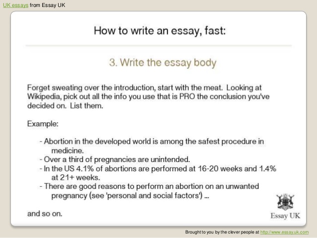 Write essay fast